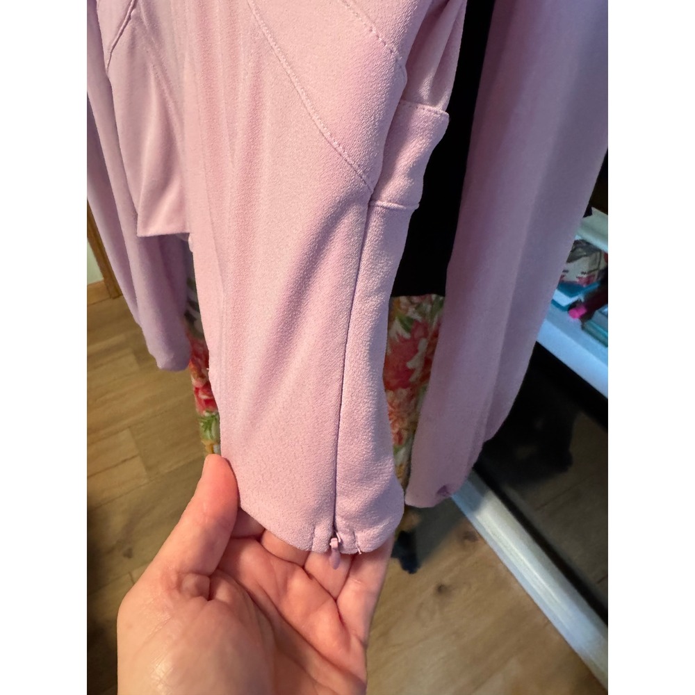 Bold Elements Lavender Corset Style V-Neck Top Sheer Long Sleeve Purple Large - Picture 5 of 6